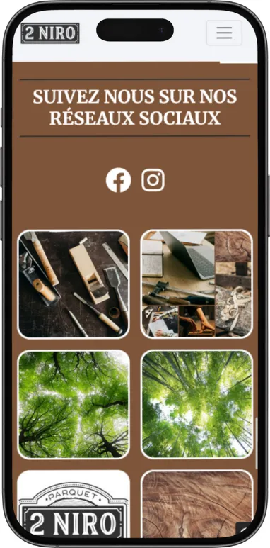 Site vitrine 2Niro sur mobile, capture 4