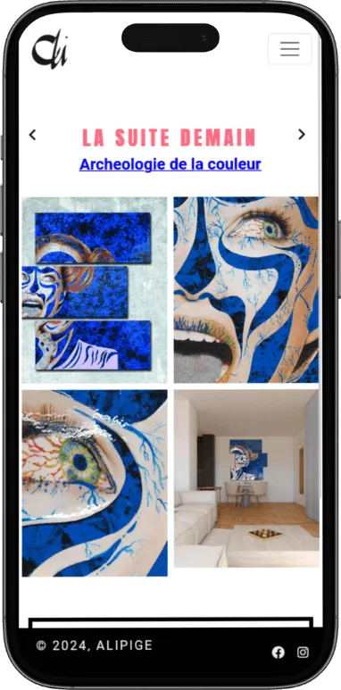 Site vitrine Alipige sur mobile, capture 4