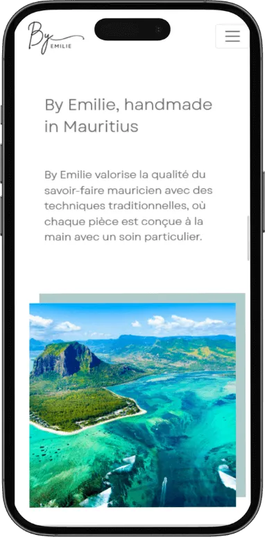 Site vitrine ByEmilie sur mobile, capture 4