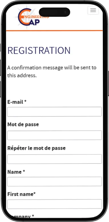 Application Cap Engineering sur mobile, capture 4