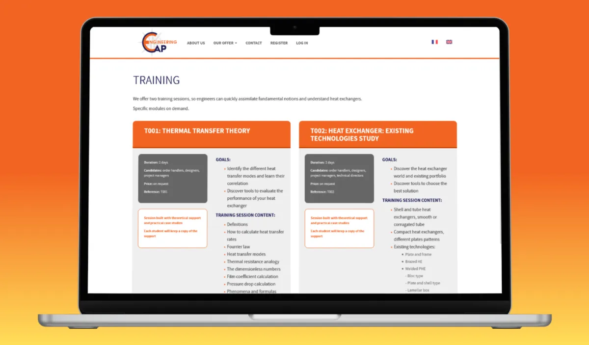 Application Cap Engineering, d'autres pages sur les mêmes écrans