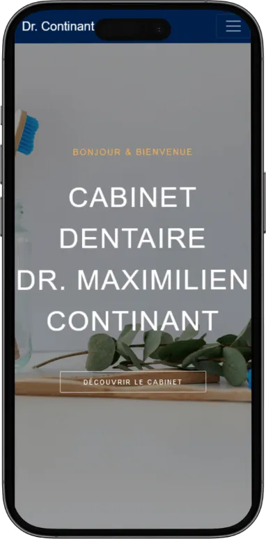 Site vitrine Docteur Continant sur mobile, capture 1