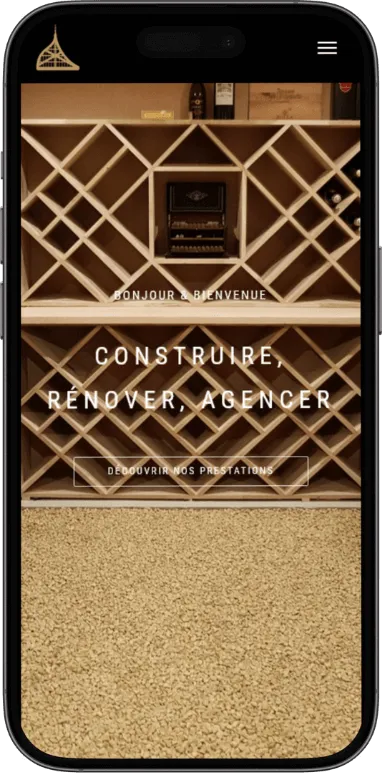 Site vitrine LyonBoisConcept sur mobile, capture 1