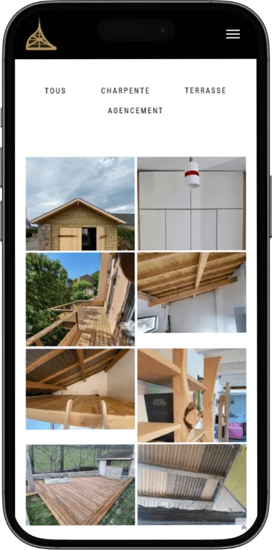 Site vitrine LyonBoisConcept sur mobile, capture 5
