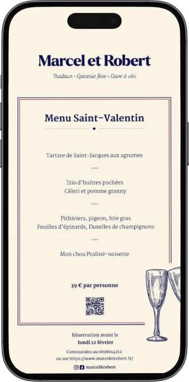 Site vitrine Marcel et Robert sur mobile, capture 5