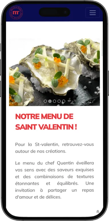 Site vitrine Marcel et Robert sur mobile, capture 4