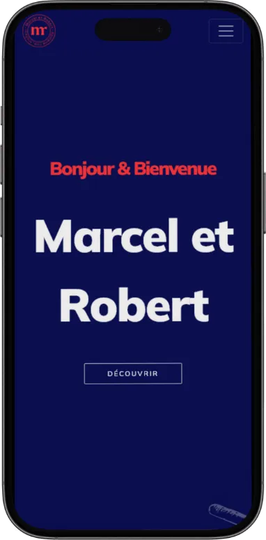 Site vitrine Marcel et Robert sur mobile, capture 1